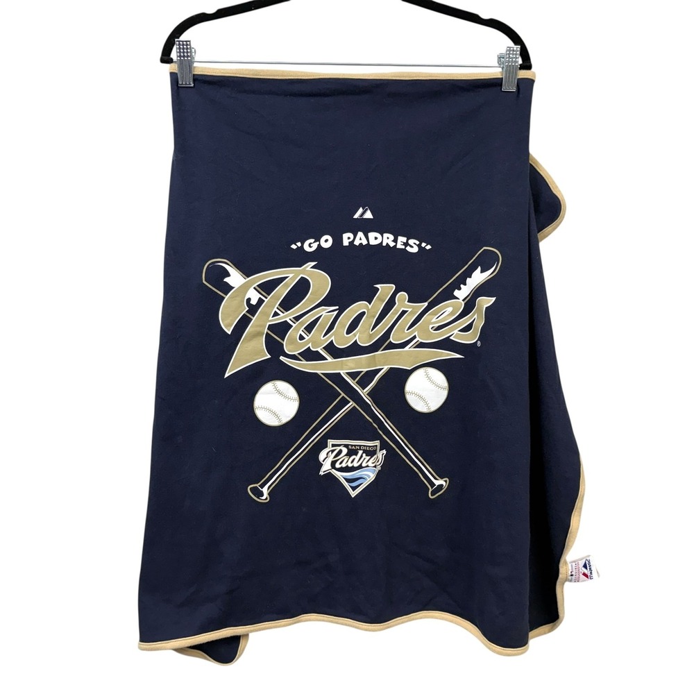 Majestic San Diego Padres MLB Baseball Baby Blanket Swaddle Wrap Throw Navy Blue